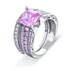 SKA new design stackable rings ruby ring pink women jewelry