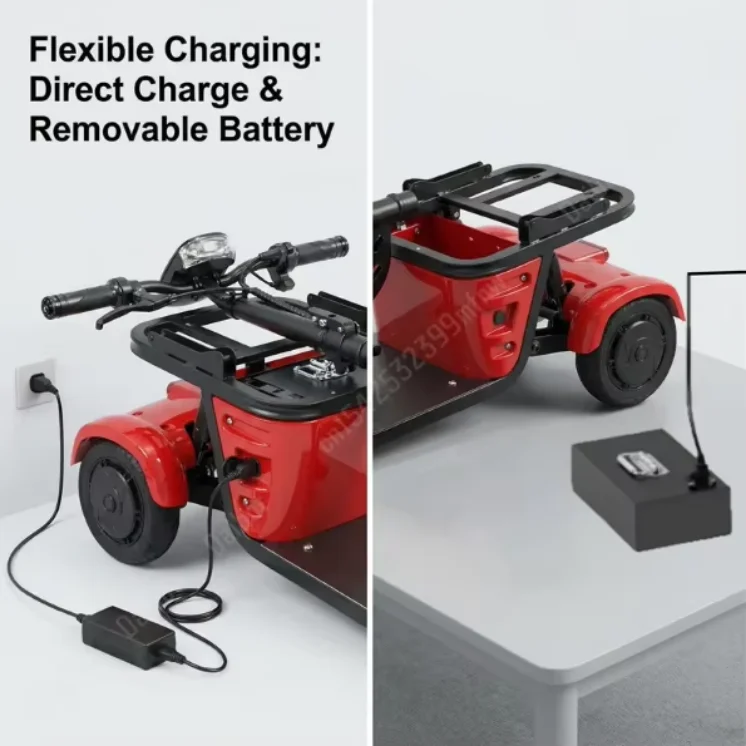 250W*2 36V Lightweight Foldable Mobility Scooter Electric Tricycle for Elderly Removable Battery Dual Motor 35-40km Range