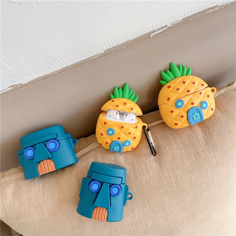 

Robot Pineapple for airpods cases silicone for aipods 1 2 3 pro case 3d cute cartoon for airpods case