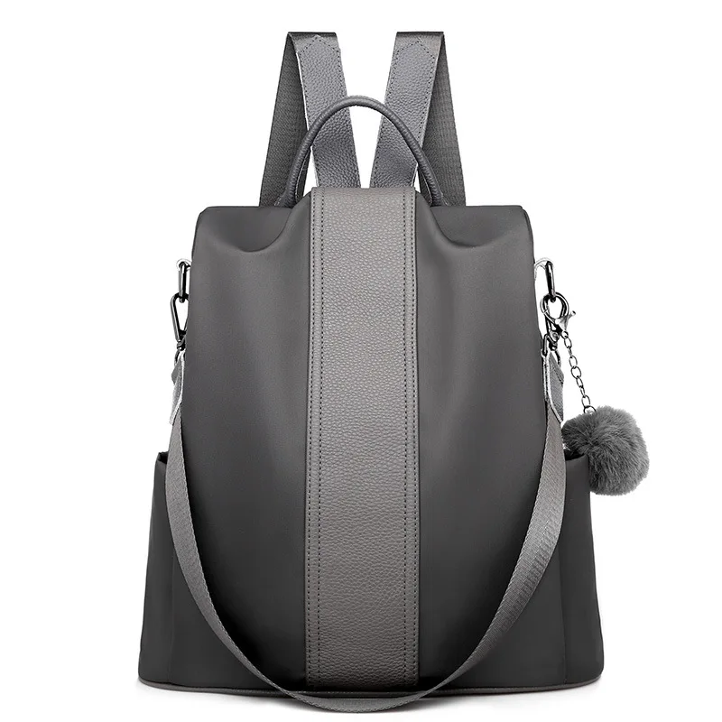 

Fashion splicing material large capacity practical safe solid color girl backpacks
