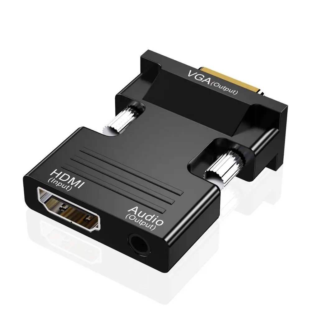 

1080P Female HDMI to VGA Male Converter Adapter with 3.5mm Audio portable HDMI Connector