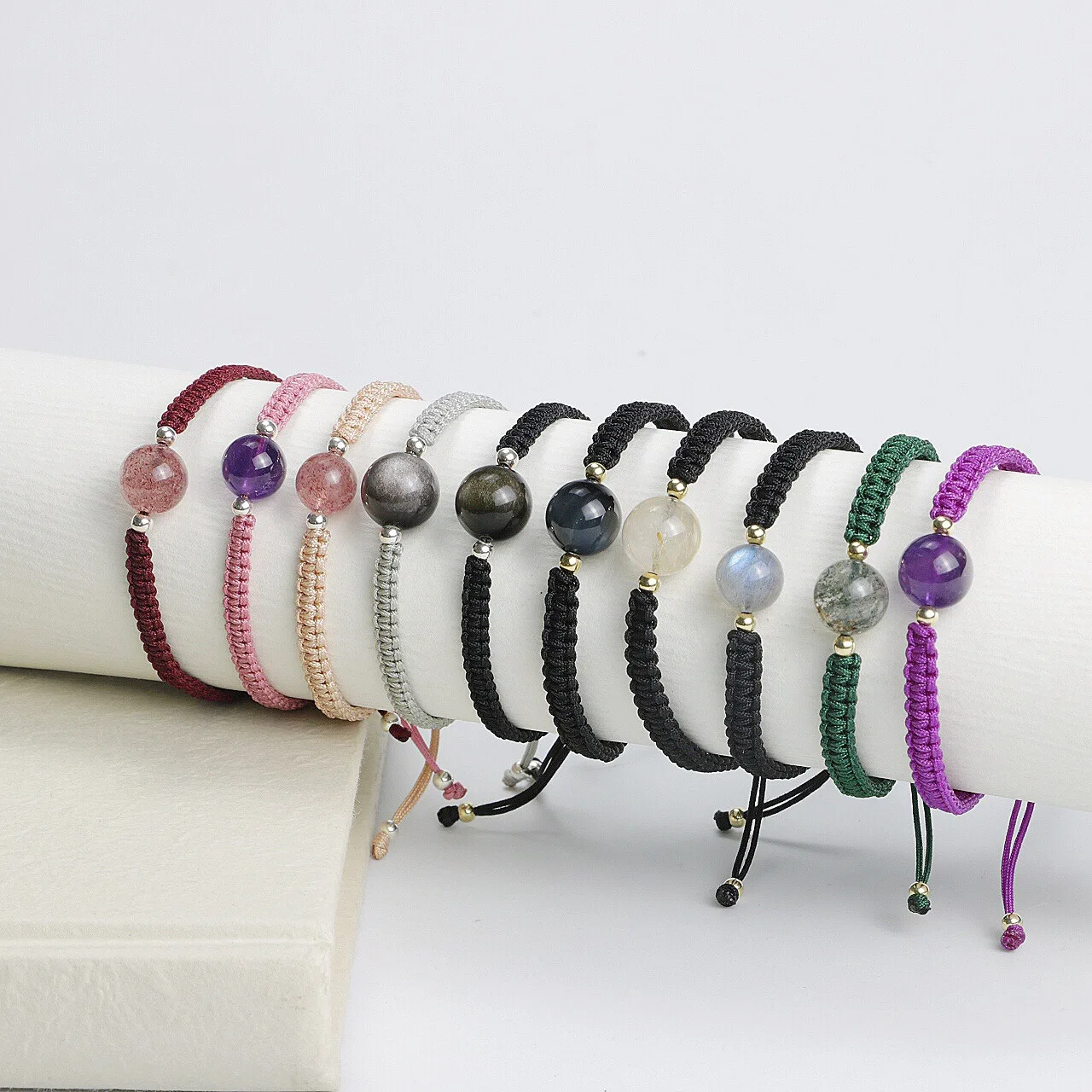 

Wholesale Lucky Beads For Jewelry Make Strawberry Quartz Amethyst Rope Bracelet Crystal Beads Bracelet