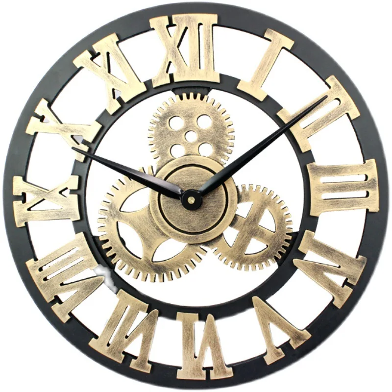 

New Technique Home Decor Creative Retro Industrial Style Handmade Bracket Clock Circular Single-Sided Wall Clock, Depend on products