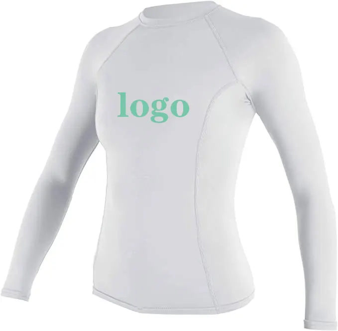 

Custom Logo Women Long Sleeve Printed Rash Vest Surf Sports Rashguard Shirt Top UPF 50+ Rash Guard