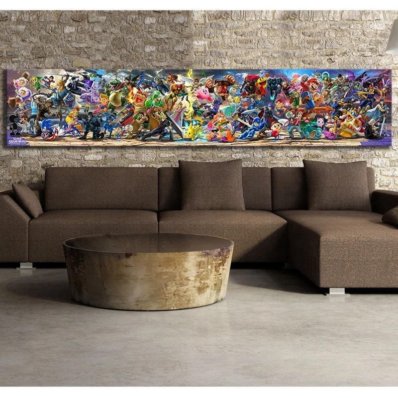 

HD 1piece Super Smash Bros Video Game Poster Cartoon Pictures Artwork Canvas Paintings Wall Art for Home Decor Anime Poster