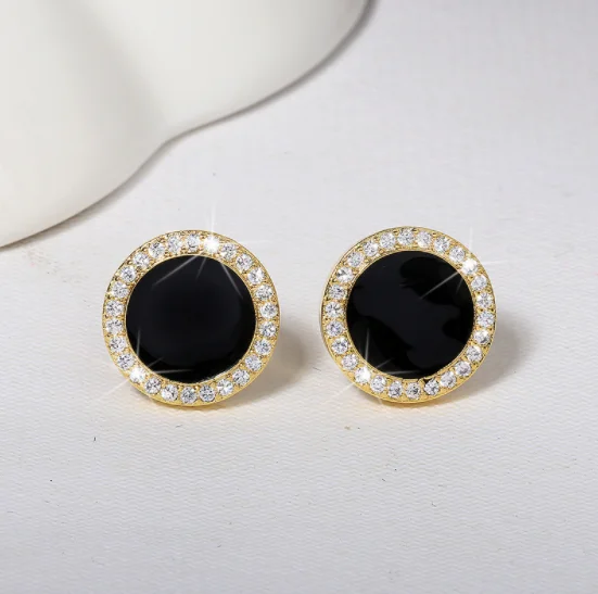 

Fashion Jewelry KYED0361-364 18k gold plated 3A Zircon Stud earrings for Women