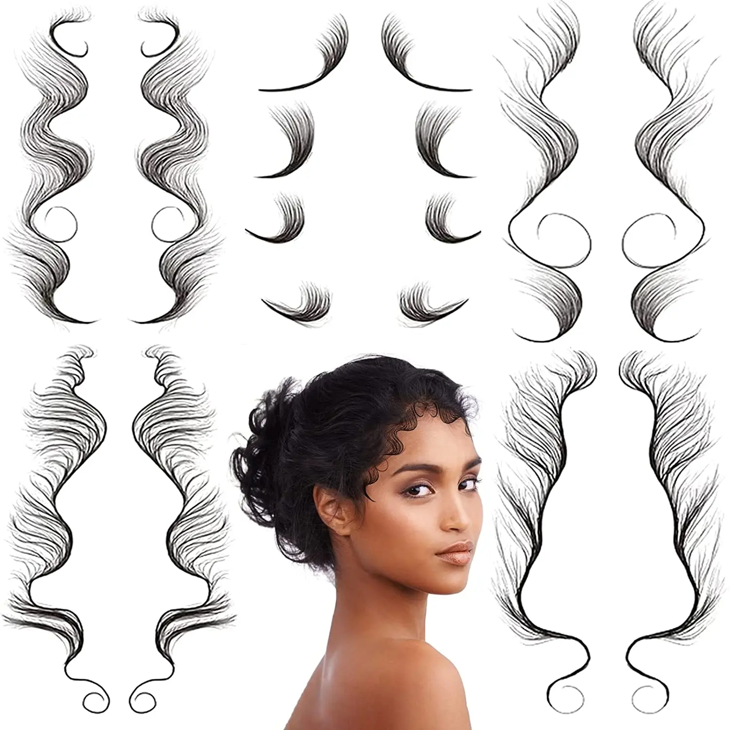 

Waterproof Womens Fake Best Custom Hairline Temporary 6D baby hair tattoo For Tattooing Edges, Black