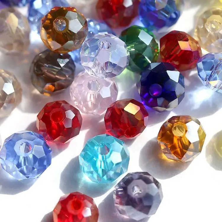 

Dropshipping Factory Price Colorful  Pujiang Round Glass Crystal Rondelle Beads For Jewelry Making