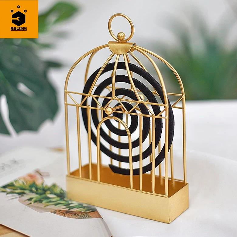

Portable Classical Design Alloy Mosquito Coil Holder Home Incense Sandalwood Mosquito Repellent Coil Ornament, Black,gold