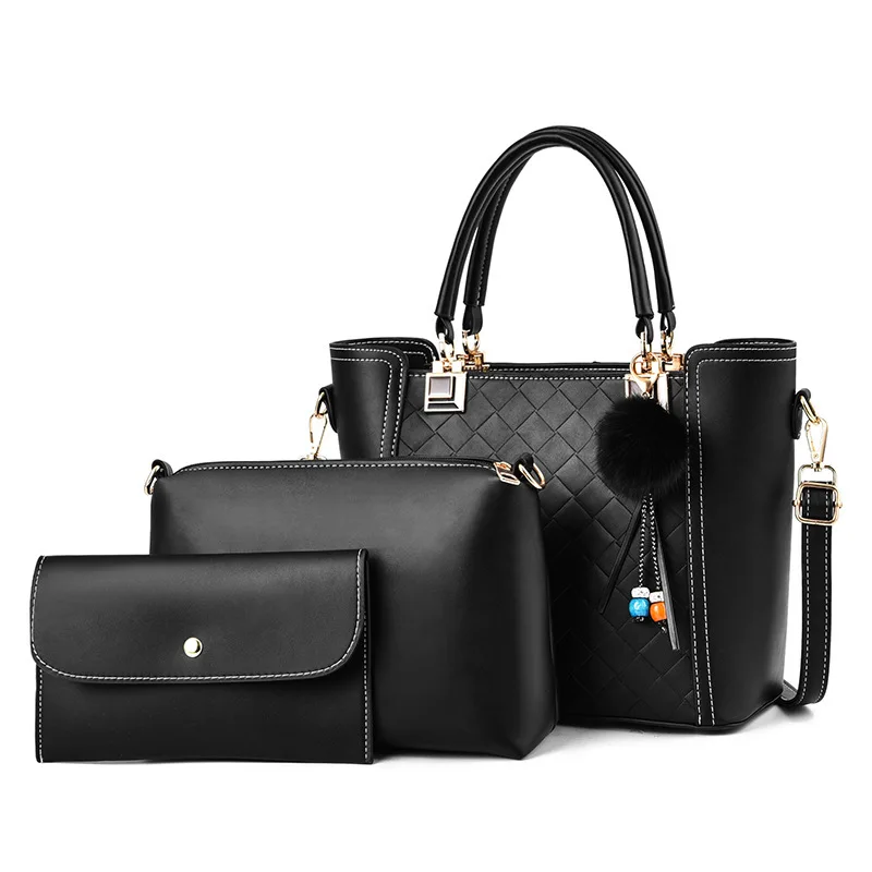 

2021 New Design Factory Custom PU Leather Designer Handbag Ladies Hand Bags Set, Red, light gray, black, pink, camel