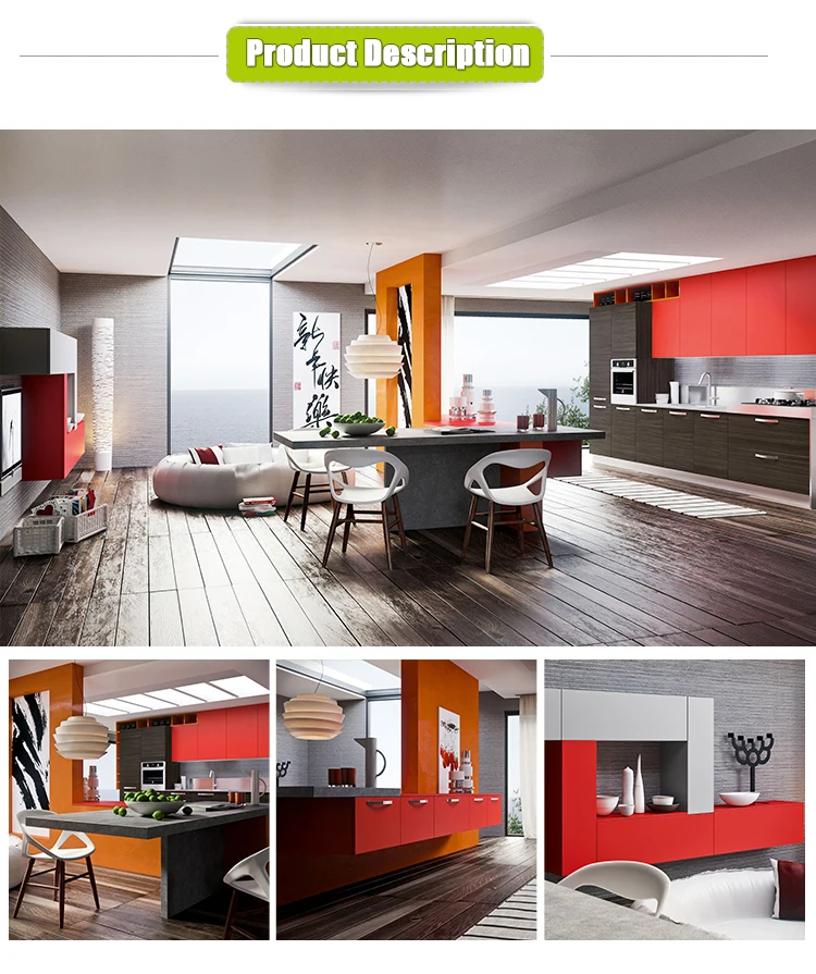 china modern european style red cabinet door glossy lacquer panel kitchen cabinet