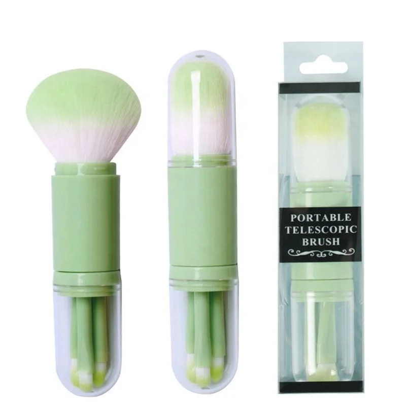 

Avocado Greenmakeup Brush Set Portable Telescopic Makeup 4 In 1 Eye, Pics