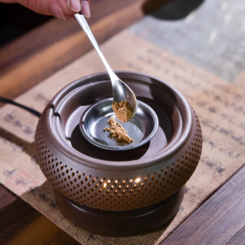 Gift Sets Electric Incense Burner with Timer Ceramic Censer Frank Incense Resin Burner Bakhoor Burner Educes Essential Oil Lamp