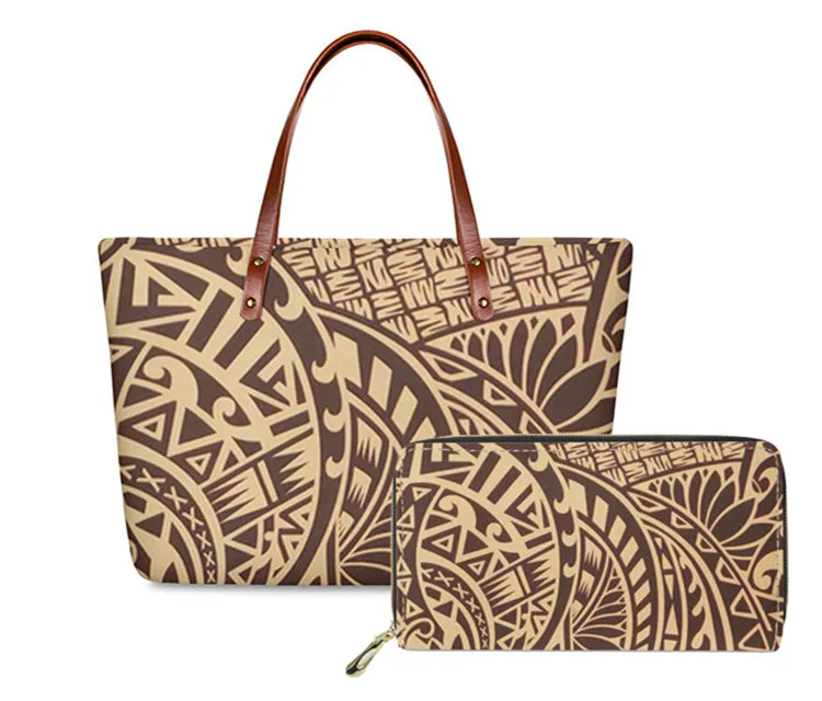 

POD Polynesian Traditional Tribal Style Print Luxury Handbags For Women Vintage Designer Handbags Ladies Shoulder Bag Handbag, Customized color