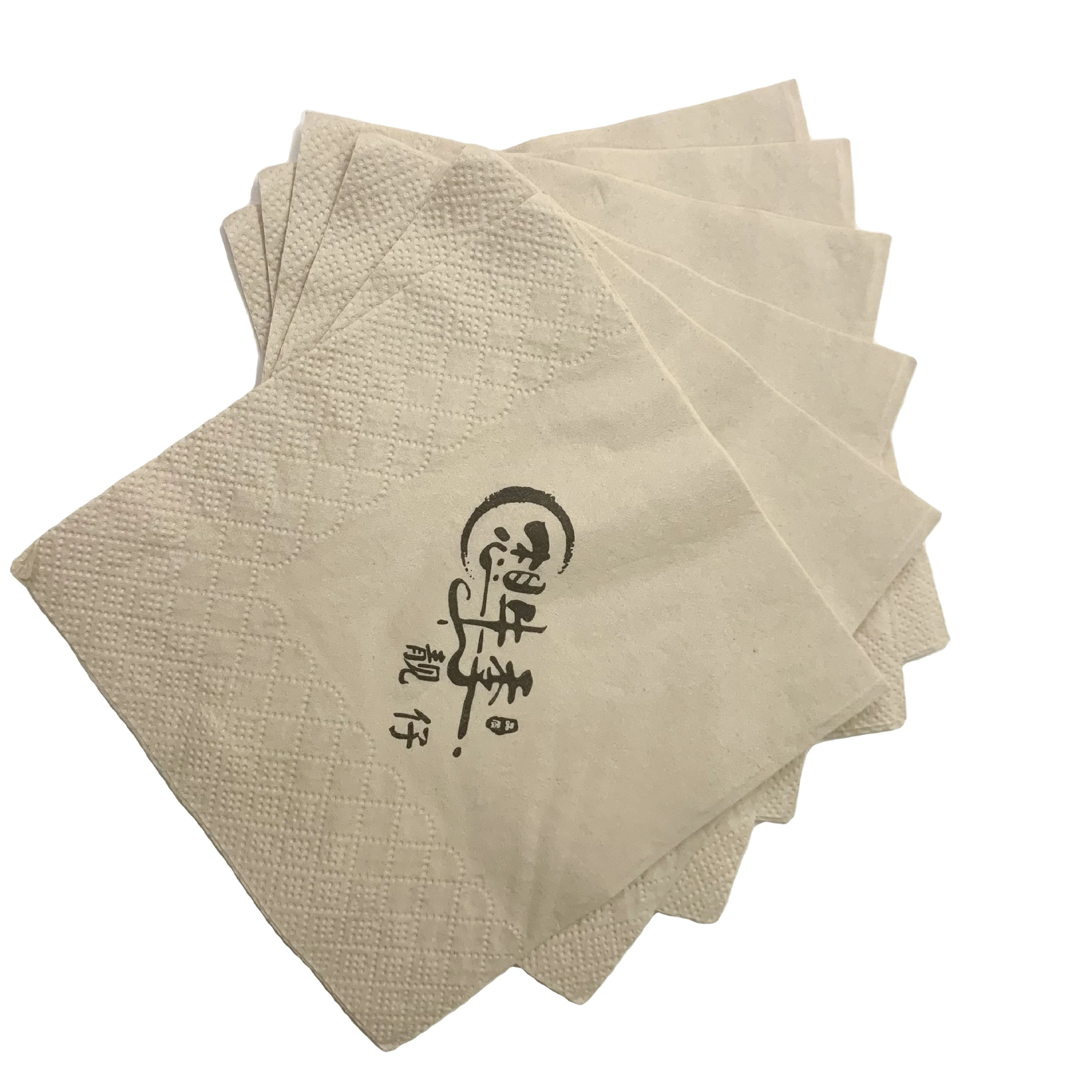 

Customized logo tissue paper napkin for hotel and restaurant specialty design napkin with own logo, White