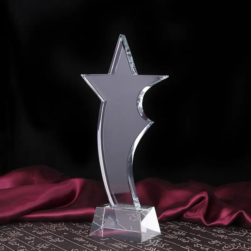 Premio de negocios progreso Ventas Estrella de Plata Cristal logro Trofeo Grabado Gratuito 