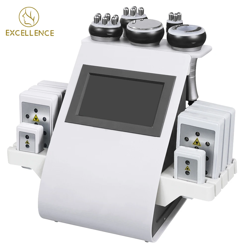 

6 in1 Ultrasonic Cavitation Machine Vacuum RF Radio Frequency Lipo Laser Liposuction Body Shape Cavitation Slimming Machine