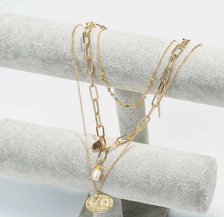 

Fashion Design ins Custom 18K Gold Vermeil Jewelry Pendants Long Chain Necklace