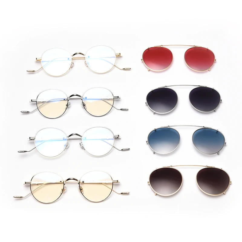 

Korean Design Metal Frame Clip On Sun Glasses spectacle Lenses Sunglasses Sunglasses Men Women River Optical