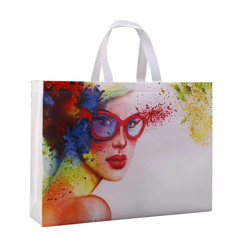 

Custom Print Eco Reusable Supermarket Grocery Promotion Shopping Tote Ultrasonic Non Woven Fabric Bag, Customzied color