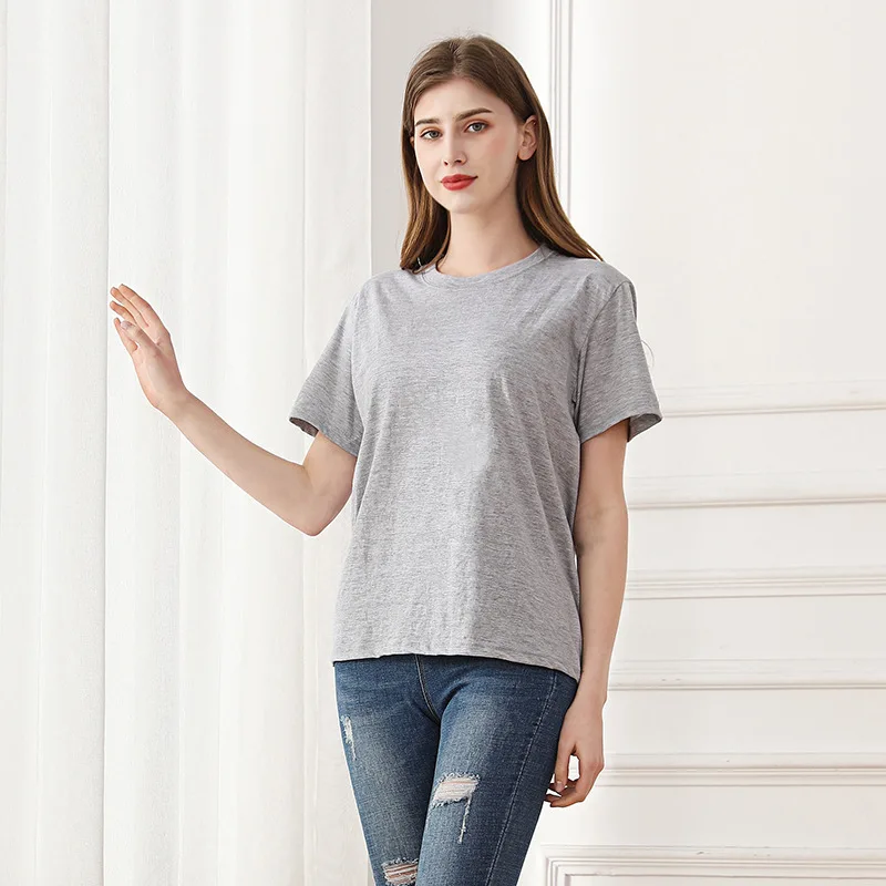 

Premium Women Ladies Female t shirt Plain Soft 95% cotton 5% spandex t-shirt women Round Neck tshirts Blank t-shirt For Woman
