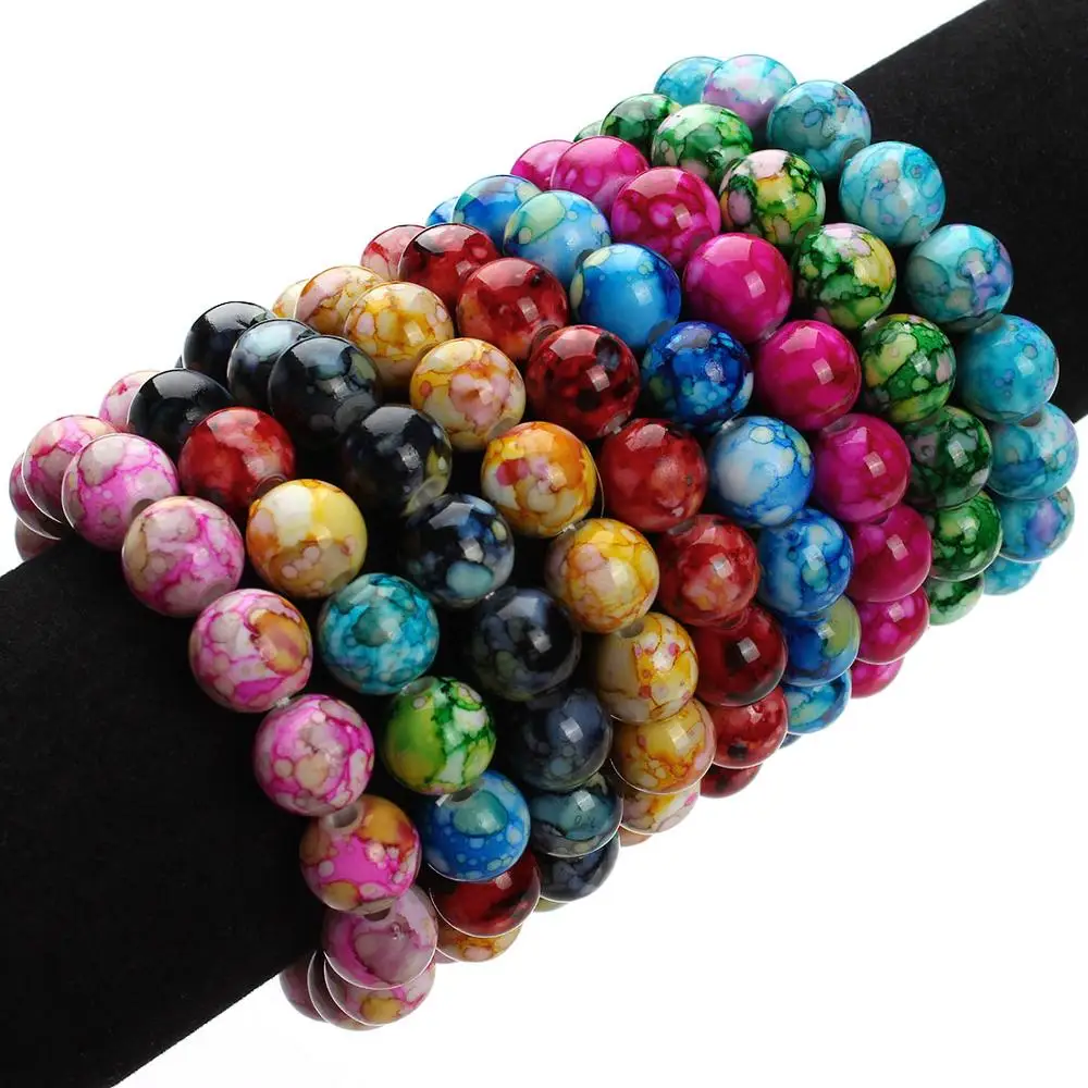 

12mm Beaded Bracelet Colorful Resin Beads Custom Bracelet