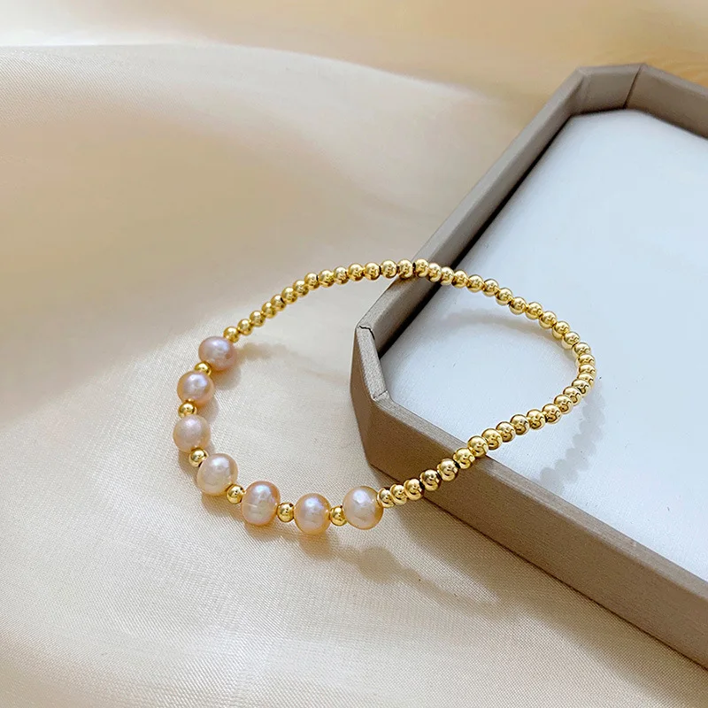 

2021 fashion freshwater bead handmade pearl bracelet women