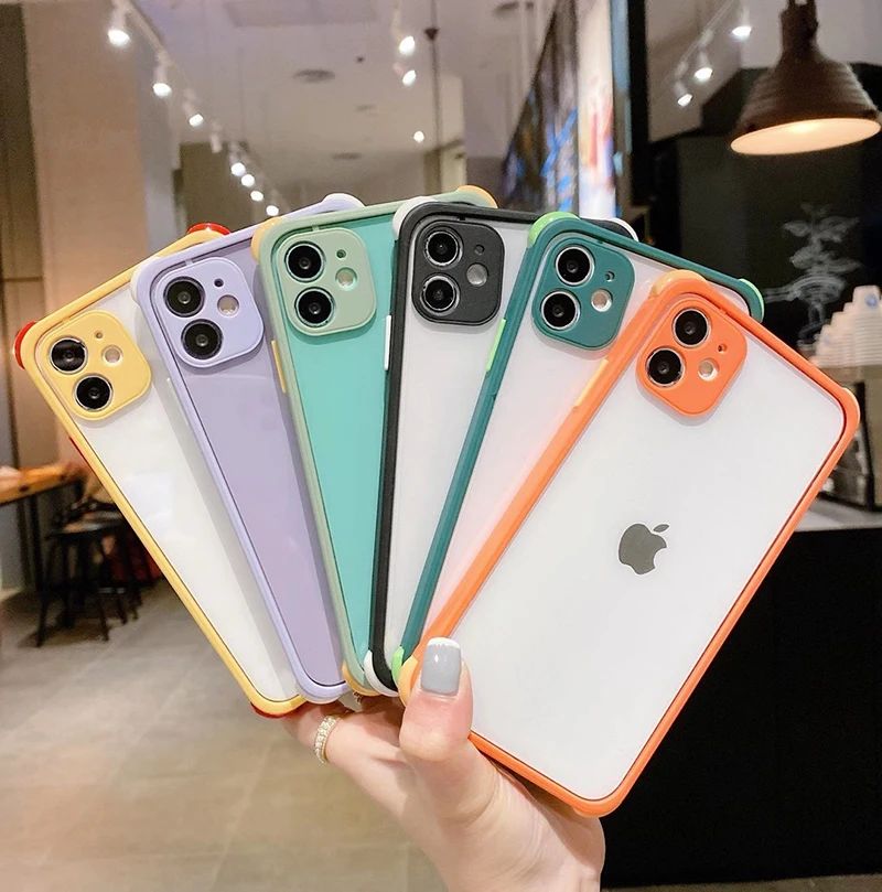 

2021 New Arrival Anti Shock Bumper Transparent Phone Case for iPhone 11 12 XS Max 7 8 Plus