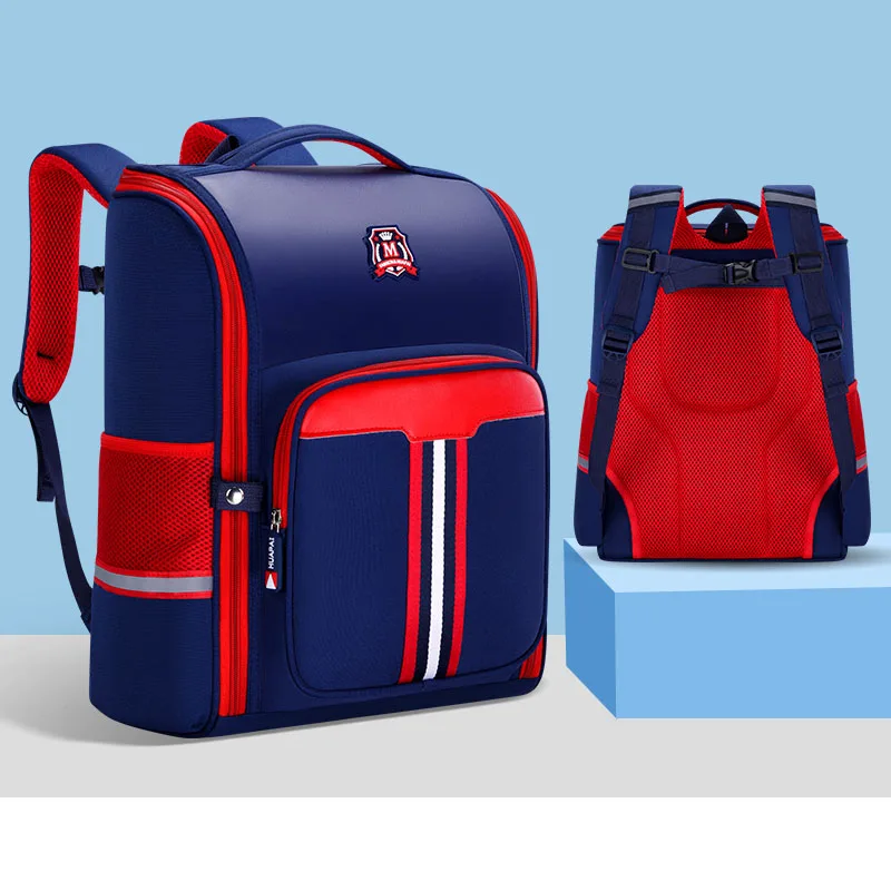 

New School Bag Primary School Students Grade 1 To 6 Cartoon Children Boys Light Weight Reduction Ridge Waterproof Backpack