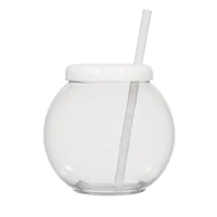 

46oz Plastic Cocktail Fish Bowl Cups with Lid