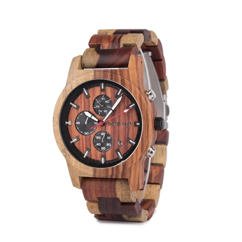 

DODO DEER men's wood watch oem luxury fashion chronograph give away beautiful gift box packaging