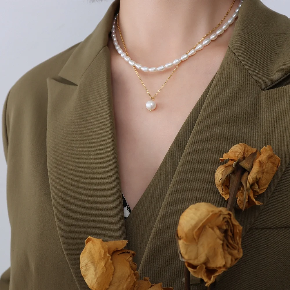 

Freshwater Pearl Necklace,Layered Pearl Necklace,Ladies Necklace