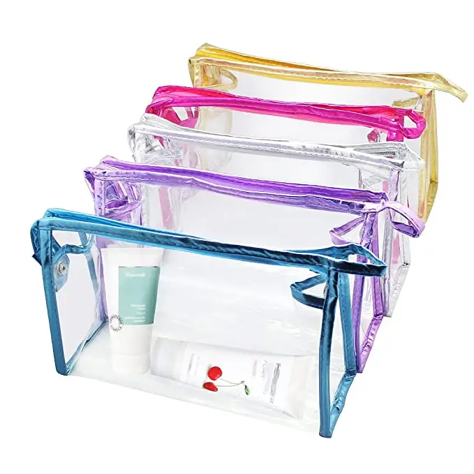 

Transparent makeup pouch can be customized logo makeup bag large capacity clear pvc cosmetic pouch, Customizable