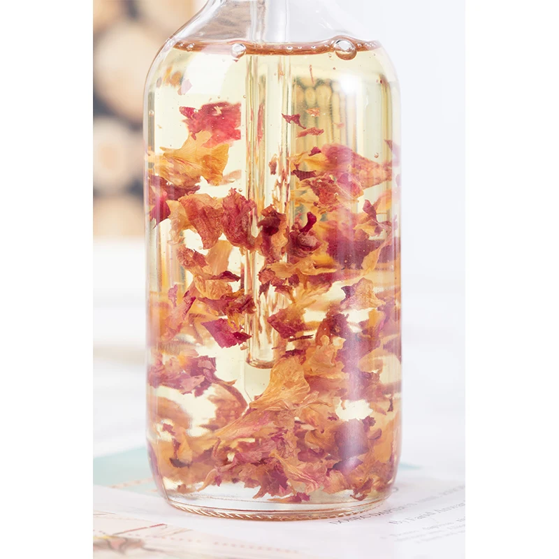 

Private Label High quality 100% pure body care dried flower Multi Use Massage oil Rose petal oil for face hair and body