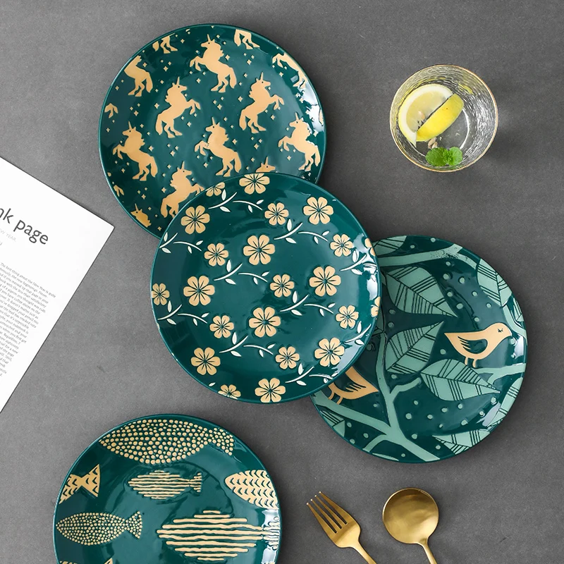

Japanese style ceramic dessert plate serving dinner plate and pasta plate with good quality