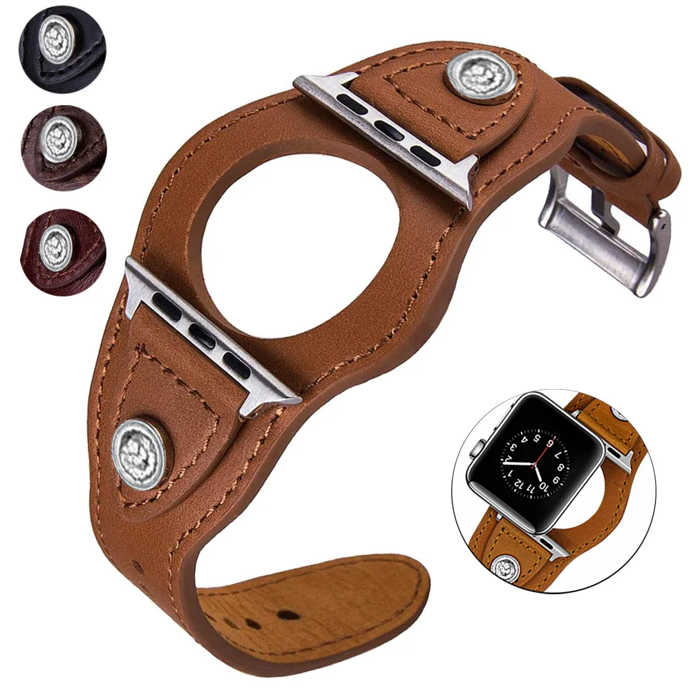 

Hight quality Genuine retro leather watch band Strap Leather Smart Bands For Apple Watch band, Optional