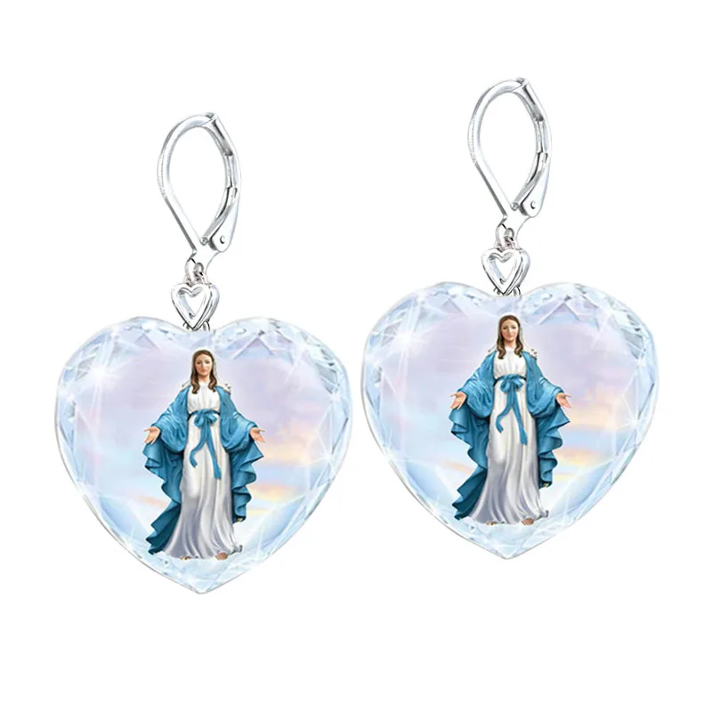

Trendy new Virgin Mary ladies earrings prayer blessing earrings girl accessories