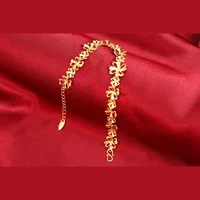 

AB8083003 Xuping fashion dubai gold women 24k gold plated jewelry flower design bracelet for girls