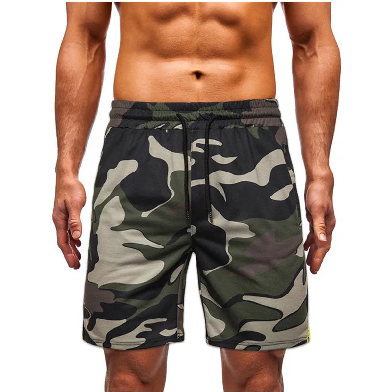 

High Quality Summer New Men Casual Shorts Camouflage Print Fitness Pants Breathable Stretch Jogger Training Sports Gym Shorts, Shown