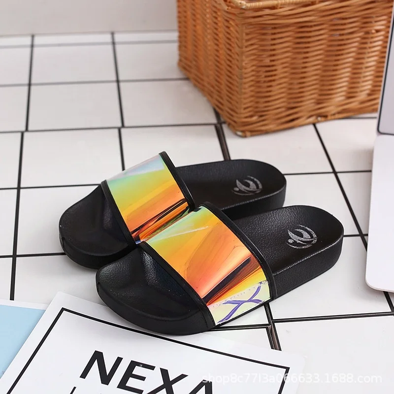 

New Fashion soft rhinestone slides women bulk pretty slides custom women flat slide sandles, Black , white, pink, marroon