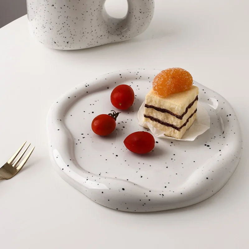 

Solhui INS Decorative Dessert Plate/Tray Luxury Irregular Ceramic Ornaments Splashed