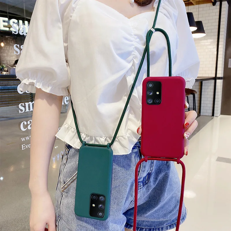 

TPU Ins Samsung Cross body necklace phone case with strap/rope for Samsung S20/S20 plus/S20 Ultra