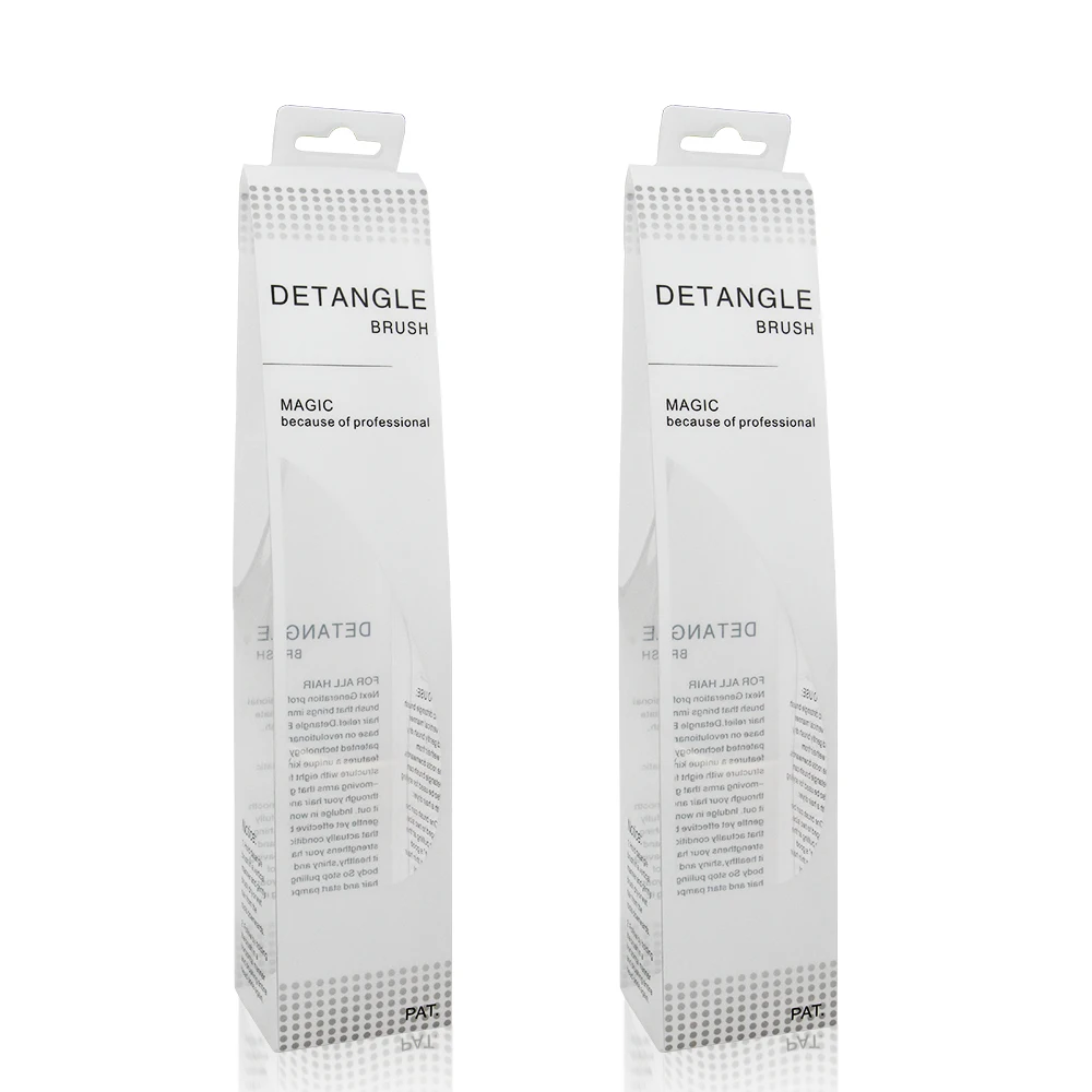 

Masterlee hot selling PVC box package for detangle brushes, White+blue
