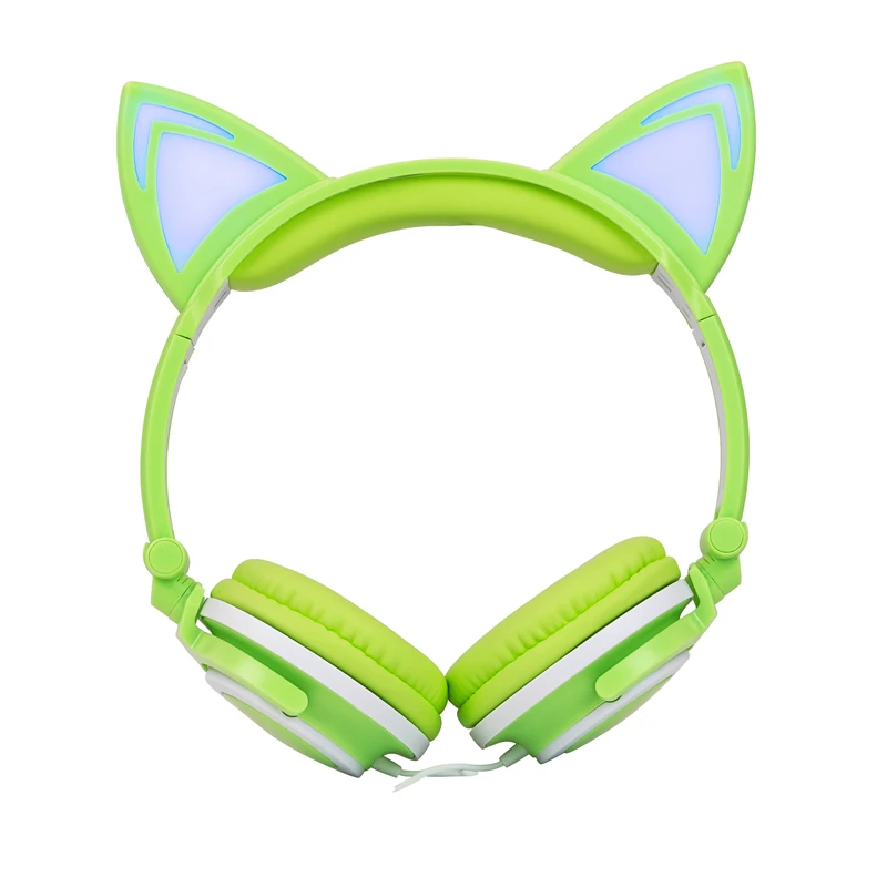 

Cat ear headphone with Led glowing for children listening music kids 3.5 mm plug headsets