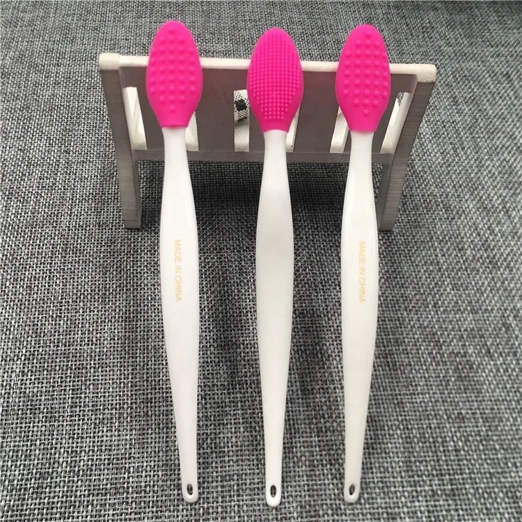 

Food Grade Silicone lip scrubber Facial Cleaning Massage Brush Tools Blackhead Remover Brush Cleanser Nose Brush Logo Printing