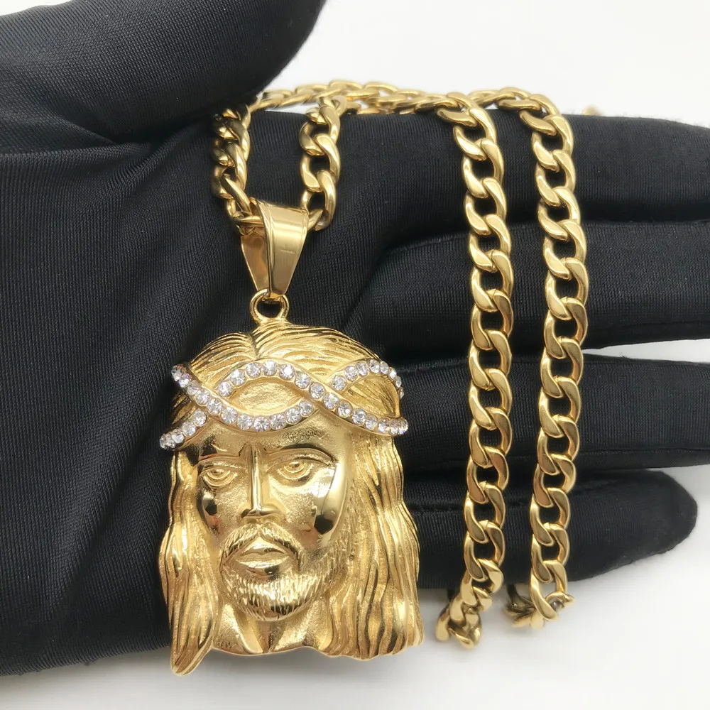 

Wholesale jesus pendant 2021 best selling product fashion stainless steel jesus jewelry gold pendant