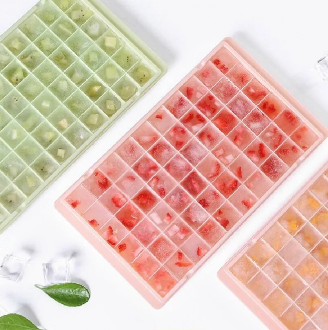 

ice tray quick-frozen ice cubes homemade ice cube box beverage cold cube mold, Pink,green,white,blue