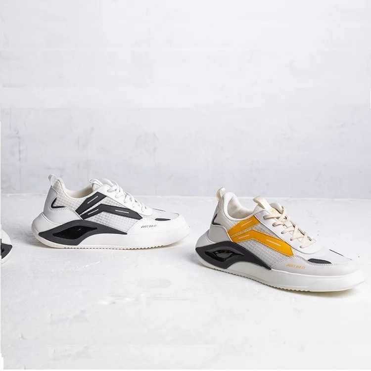 

Custom logo Design brand cheap price mesh sport shoes, Black, white and beige