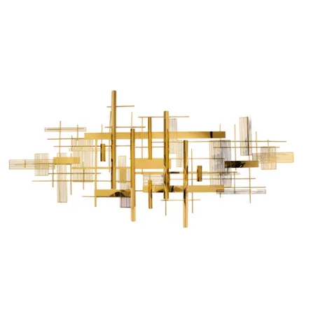 

Wholesale Modern Abstract Design Stainless Steel Wall Decoration, Titanium gold