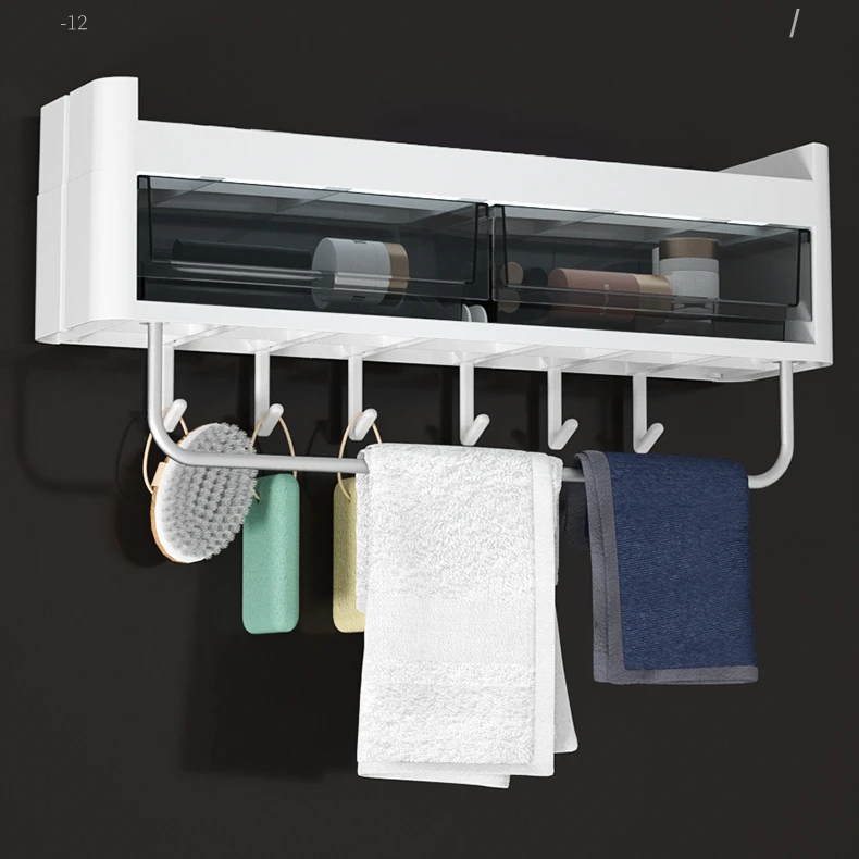 

Factory Price Bathroom Shampoo Face Wash Toothbrush Collection Wall Mounted Storage Rack Organizer